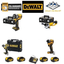 DEWALT 4'LÜ SET DCF922 + DF887+ DCF850 + DCG412 + 4 ADET 4 AMPER AKÜ + SARJ ALETİ