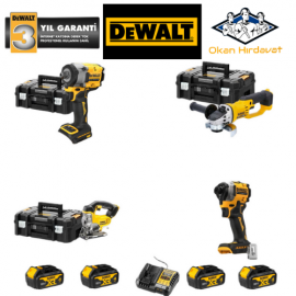 DEWALT 4'LÜ SET DCF922 + DF850+ DCG412 + DCS334 + 4 ADET 4 AMPER AKÜ + SARJ ALETİ