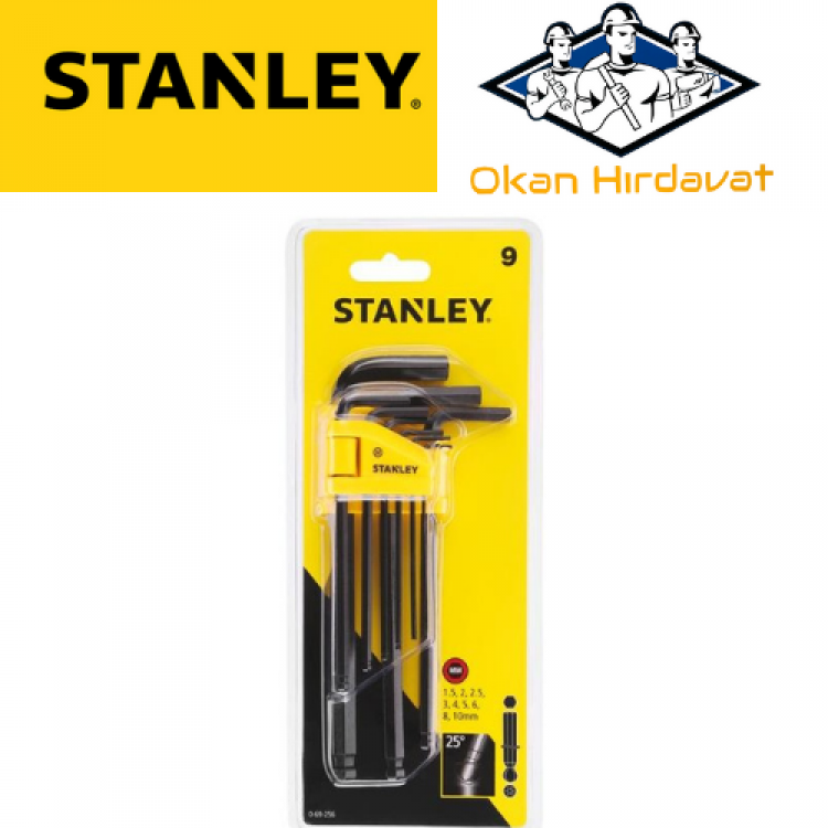 STANLEY 0-69-256 Uzun Yuvarlak Başlı Allen Anahtar Takımı (9 Parça)