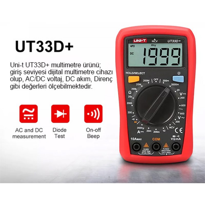 Unit 33d+ Avuç Içi Dijital Ölçü Aleti , Avuç Içi Dijital Multimetre